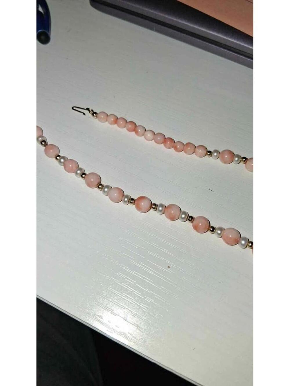 Vintage Coral pearl 24k necklace